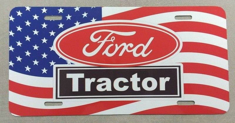 FORD TRACTOR – AMERICAN FLAG LICENSE PLATE