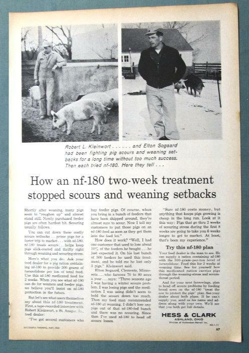 8×11 Original 1961 Feed Ad featuring Elton Sogaard, Clements Minnesota