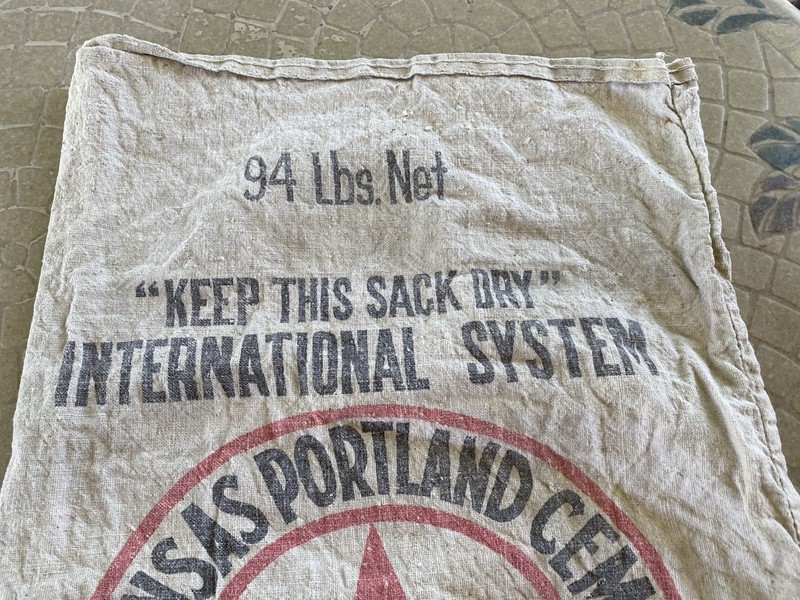 1934 BARN FIND Kansas City Portland Cement Sack Bonner KS Sunflower 2 Sided RARE gallery