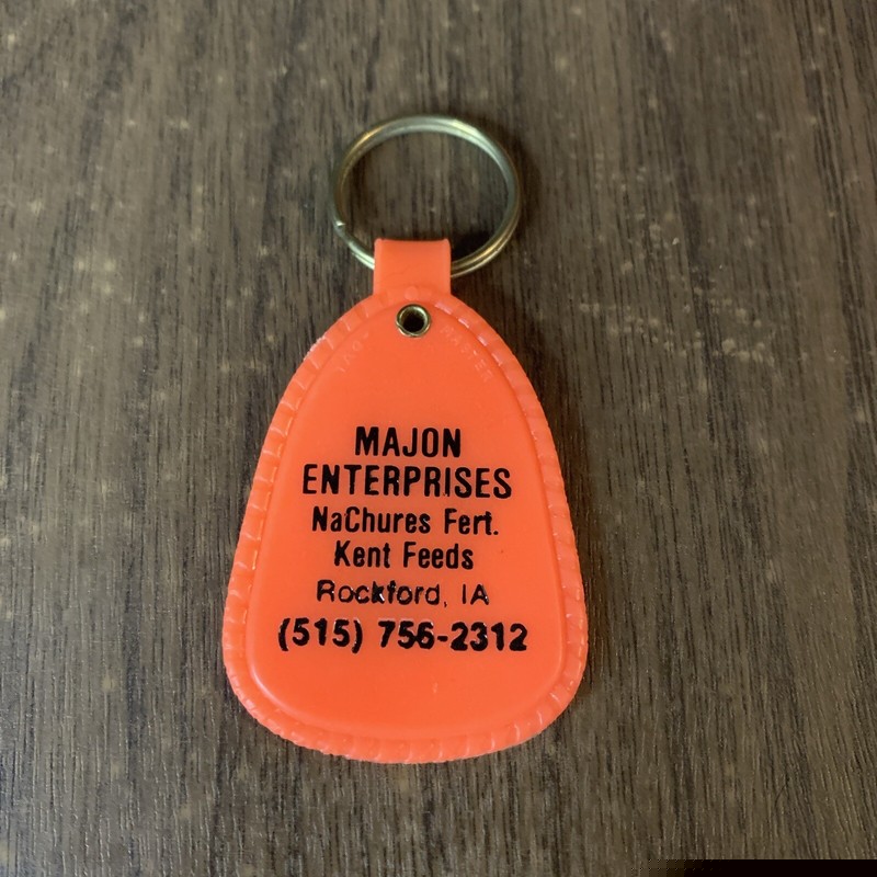 Vtg Majon Enterprises – NaChures Fertilizer – Kent Feeds – Rockford, IA Keychain