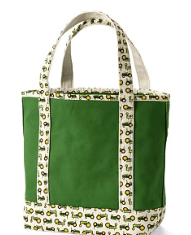 John Deere Licensed LANDS END CANVAS TOTE Tractor Show Bag MEDIUM Farmhouse Barn gallery