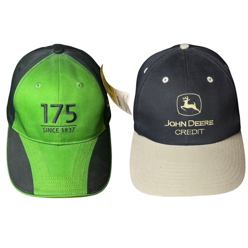 John Deere 175th Anniversary & Credit Adjustable Hat Black Green JD Trucker Lot