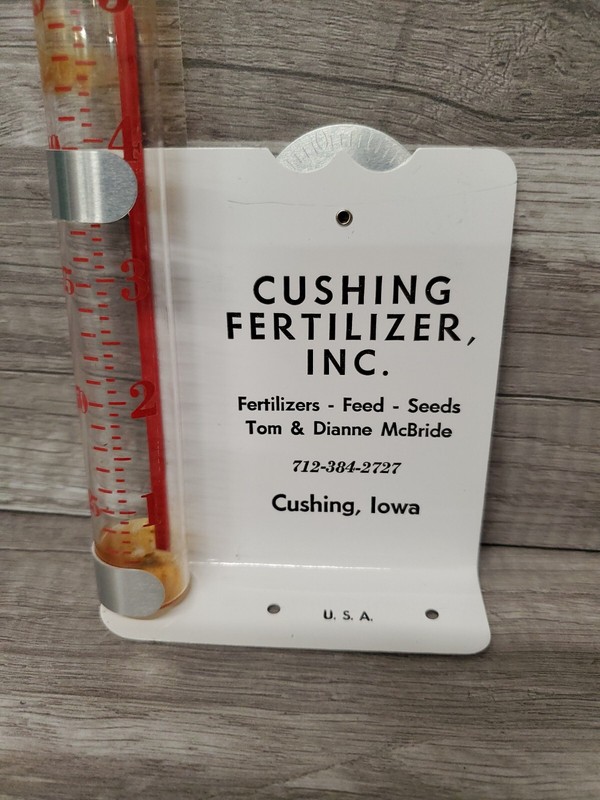 Vtg Mayco Rain Gauge CUSHING FERTILIZER INC. Cushing Iowa Tom & Dianne McBride gallery