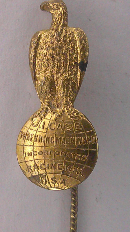 antique J.I. Case brass stick pin with old logo eagle on top world VGC O gallery