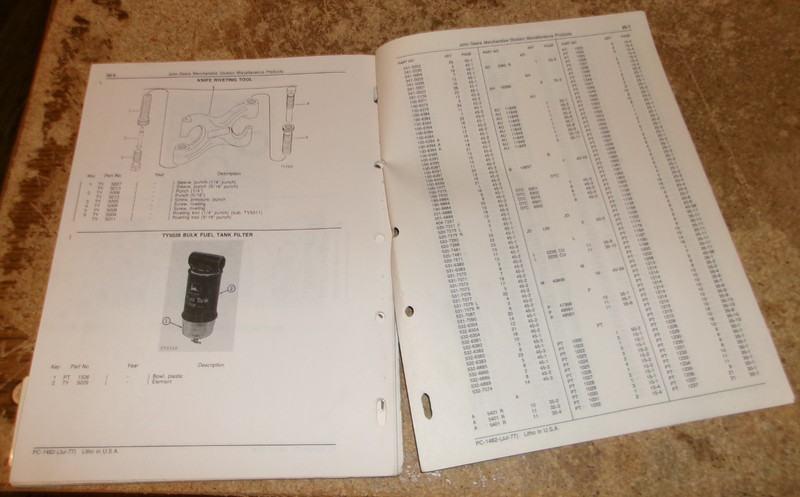 1977 john deere merchandise division misc. products parts catalog very good used gallery