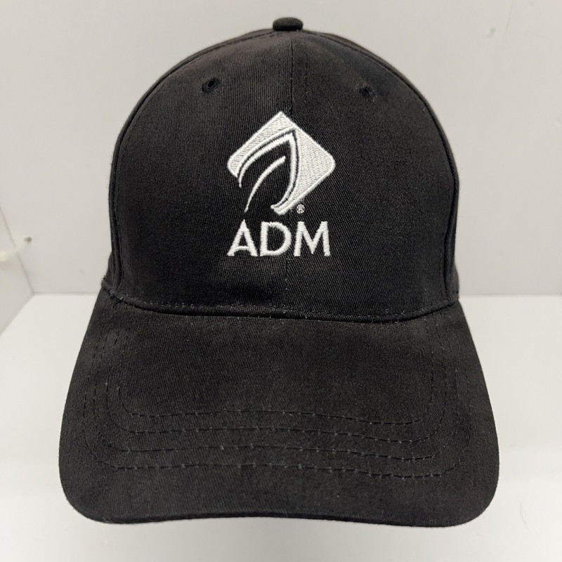 ADM Agricultural Logo BlackOne Size Adjustable Hat Previously Worn Very Clean