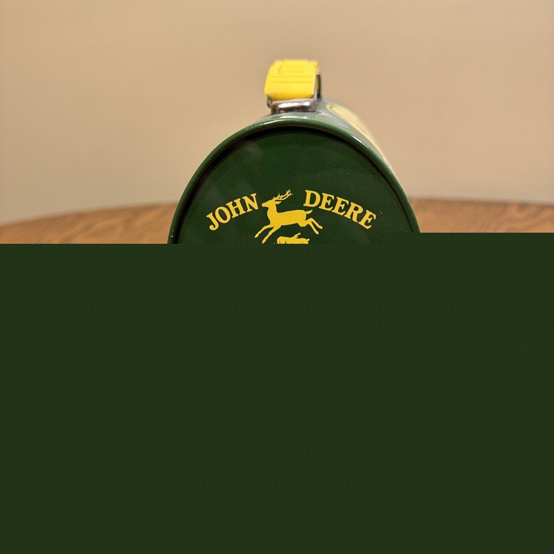 Vtg, JOHN DEERE TRACTOR, Tin Metal, Yellow LUNCH BOX, by TIN BOX COMPANY🔥 gallery