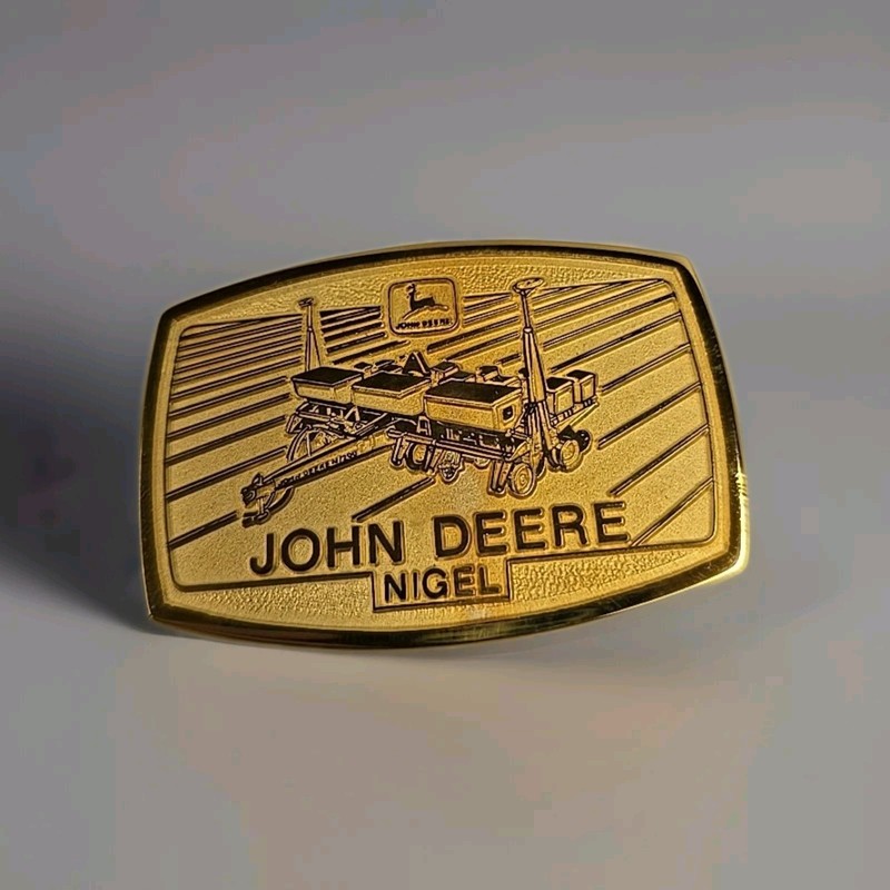 Vintage John Deere Nigel South Africa N1200 Seed Planter Gold Belt Buckle