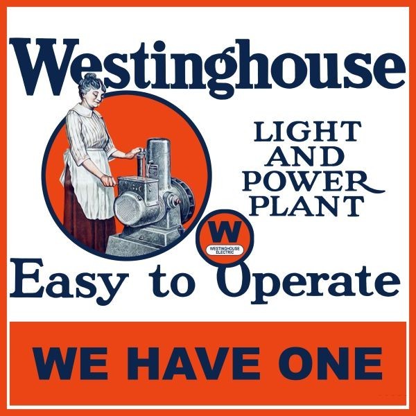 Westinghouse Light and Power Plant - Easy to Use NEW Metal Sign: 12x12" Square
