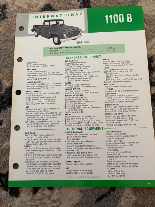 International Harvester 1100 B Truck For 1967 Brochure MWPA26
