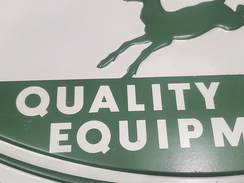 John Deere Quality Farm 13" X 10.25" Metal Tin Sign Vintage Style Tractor Barn gallery