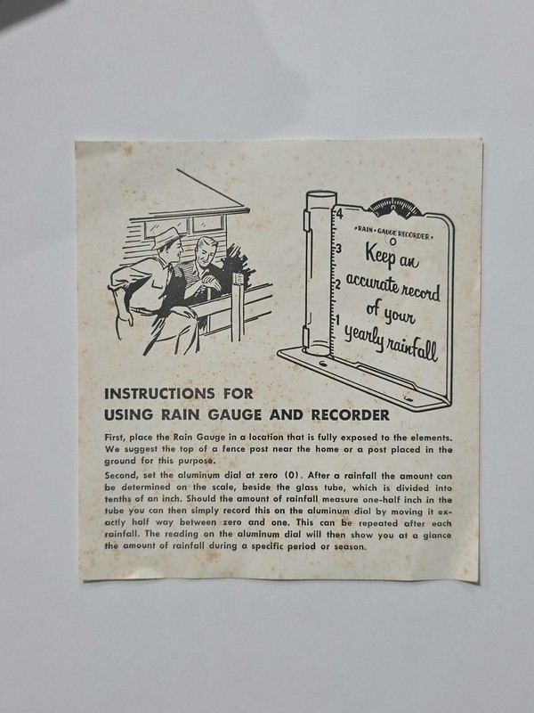 Bank of Pontiac Bank Metal / Glass Rain Gauge In Box w/instruction sheet gallery