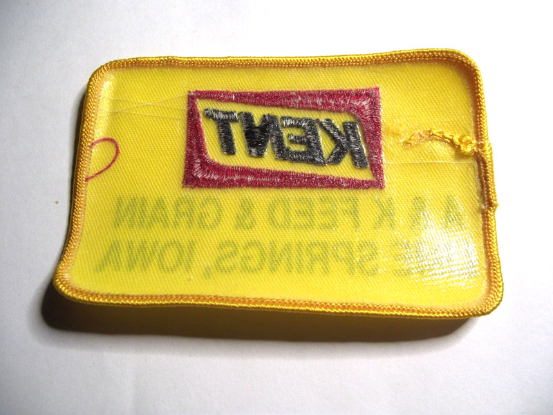 Vintage KENT A & K Feed & Grain Lime Springs Iowa 4" x 2.5" Patch hat shirt ad gallery