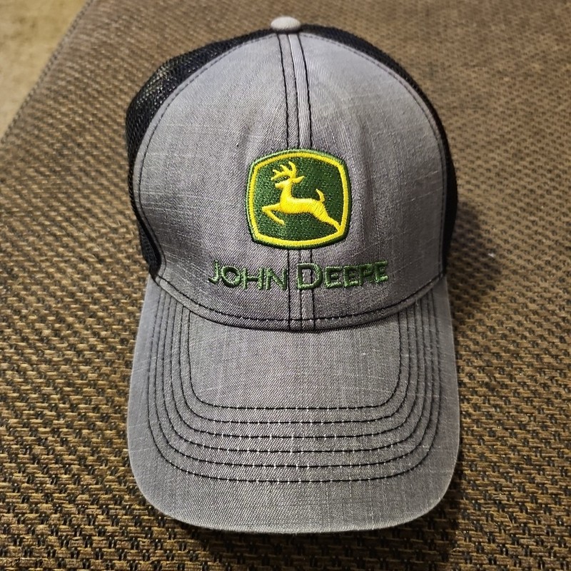 John Deere Mesh Embroidered Snapback Cap Gray/black Youth Agriculture Theme