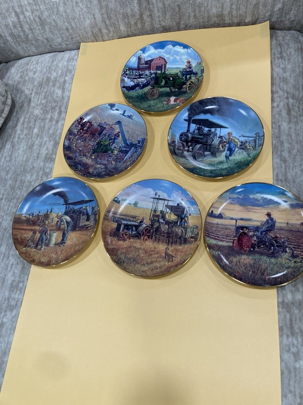 John Deere Farm Memories Agriculture-Themed Collector Plates Set of 6 Vintage