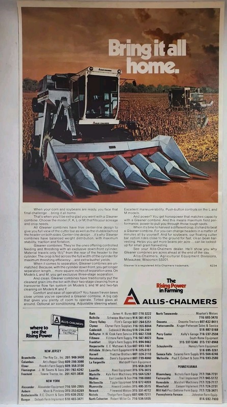 1976 Allis Chalmers Gleaner Combine Tractor Farm Farming Print Ad Milwaukee WI