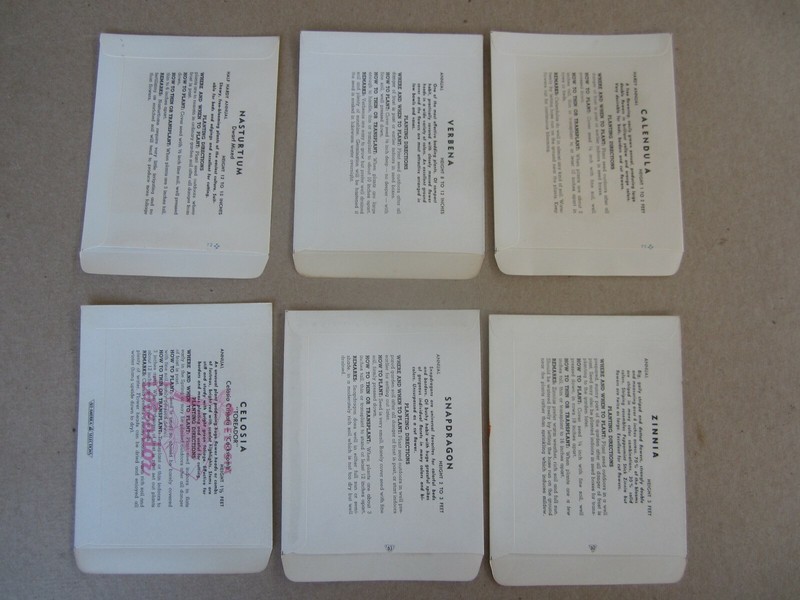 Lot of 6 Old Vintage 1950's - 1970's - FLOWER - SEED PACKETS - Larger Size gallery