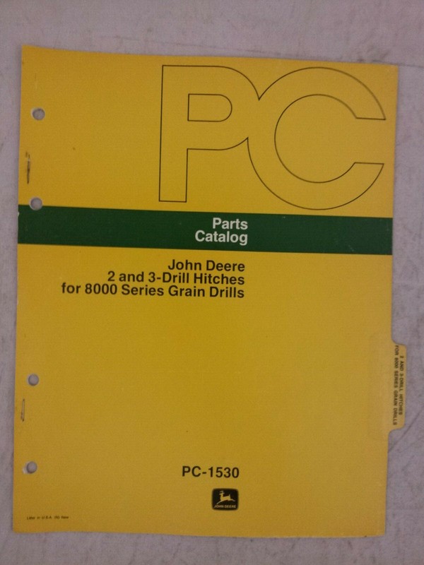 John Deere 8000 Series Grain 2 3 Drills Hitches Parts Catalog Manual Genuine JD