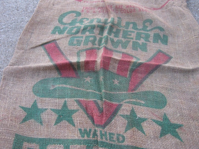 38.5"x23" Vtg Genuine Northern Grown Washed Potatoes Hollandale MINN burlap sack gallery