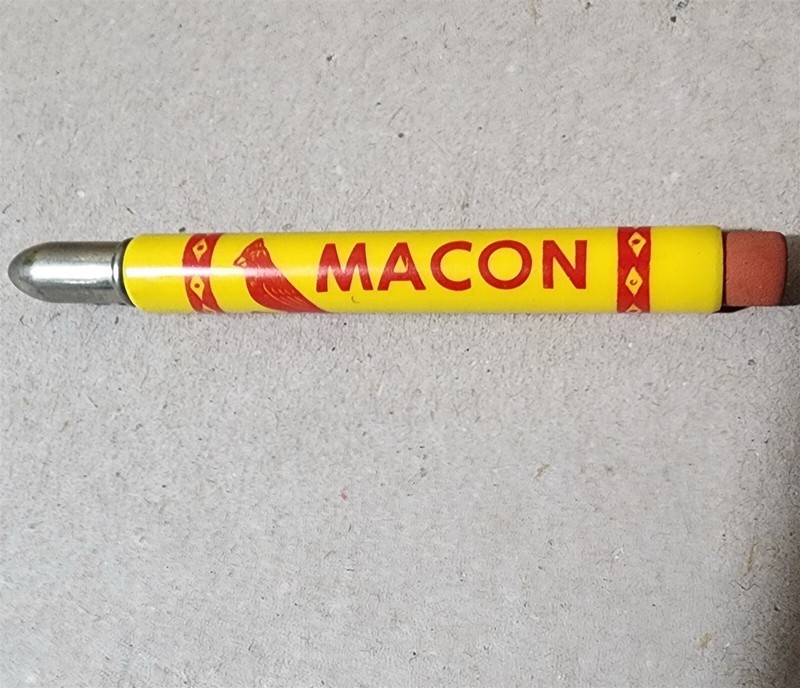 VINTAGE PLASTIC & METAL MACON HYBRIDS BULLET PENCIL DECATUR ILLINOIS