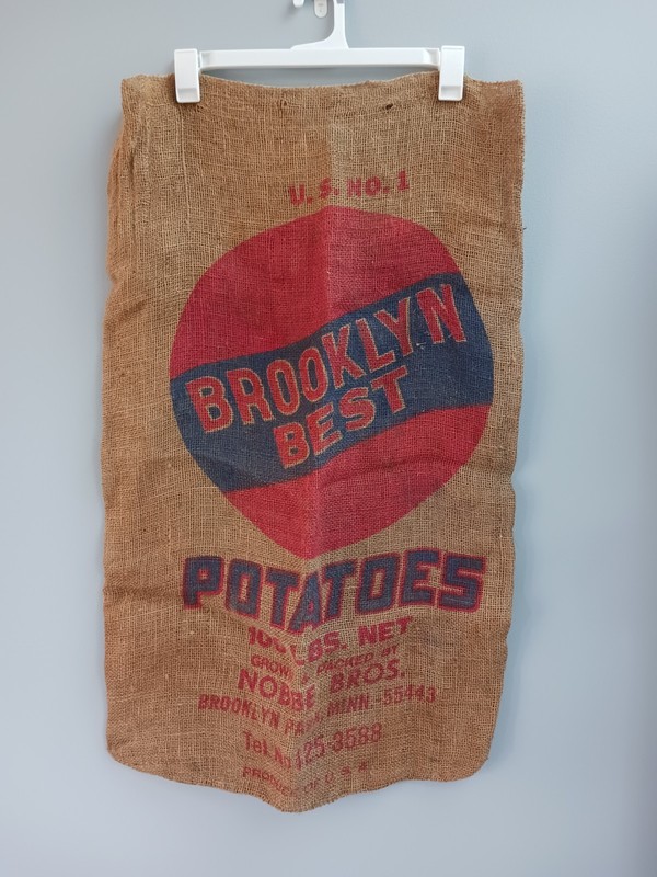 Vintage Brooklyn Best Burlap Potato Sack 100 Lb Brooklyn Park Minnesota Nobbe