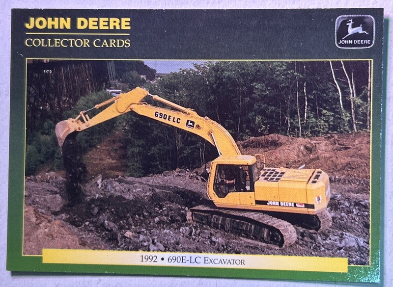 1992 John Deere 690E-LC Excavator 1994 Trading Card Series No. 55
