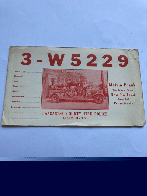 Radio call Lancaster County fire police 3-w5229 1920 Baers Almanac