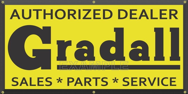 GRADALL EXCAVATION ROAD MAINTENANCE EQUIPMENT DEALER VINTAGE SIGN REMAKE BANNER
