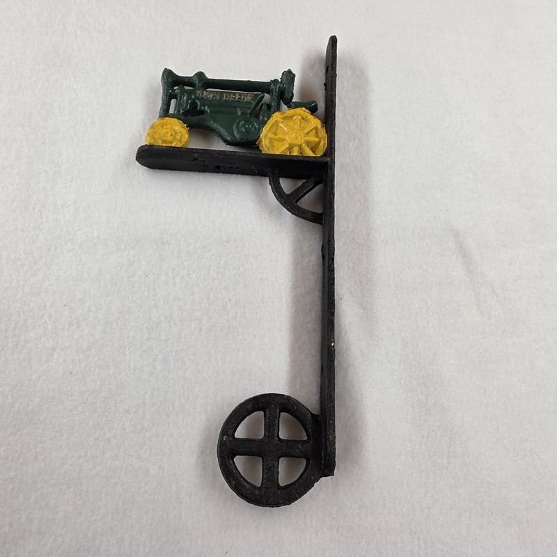 Vtg John Deere Cast Iron Dinner Bell Wall Mounting Bracket Only Green Tractor gallery