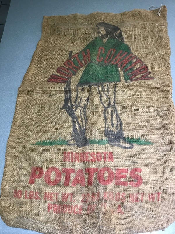 Vintage NORTH COUNTRY MINNESOTA POTATOES 50 Pound Potato Sack