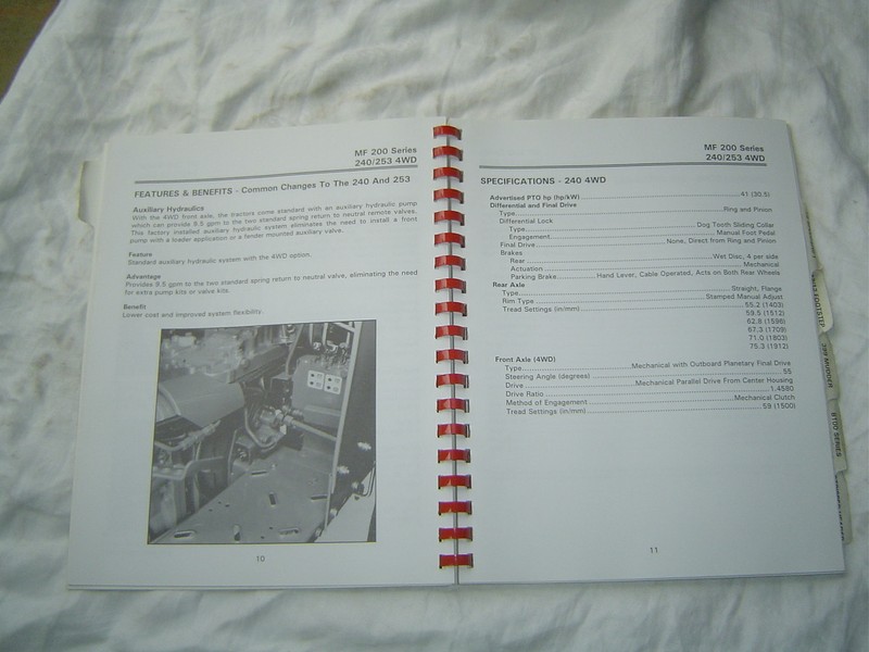 Massey Ferguson MF 240 253 399 8100 300 series tractor introduction manual gallery