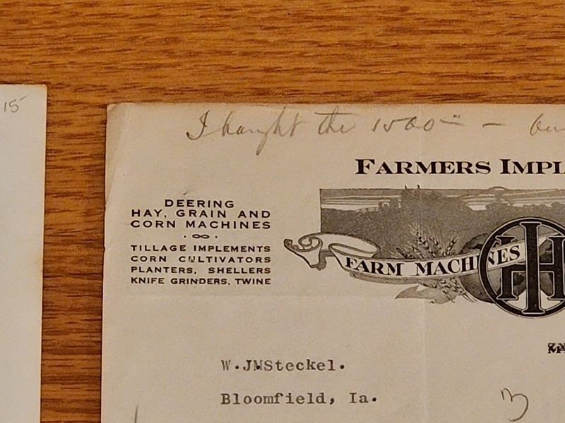 2x 1918 International Harvester Farm Machines and Implements Letterhead gallery