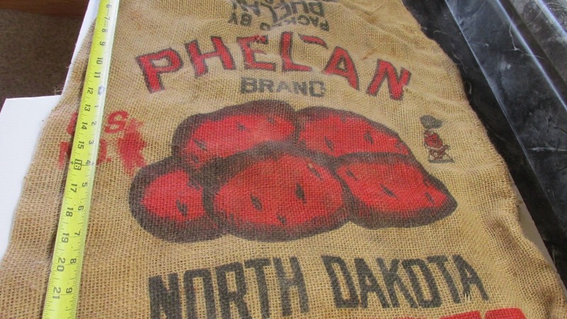 Old Phelan North Dakota Potato Burlap Sack Barn Wall Art