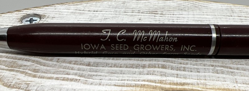 Ames IA IOWA SEED GROWERS HYBRID CORN FARM SEEDS Advertising Pencil FARM MCMAHON gallery