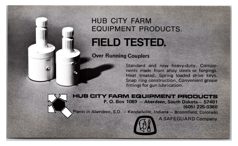 Hub City Farm Equipment Original Print Ad (5in x 3in) -Print Advertisement