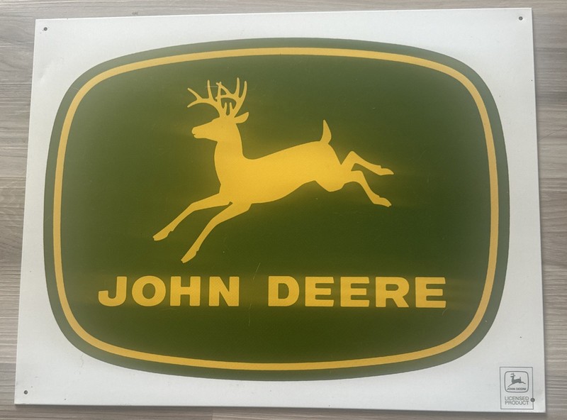 JOHN DEERE TIN SIGN QUALITY FARM EQUIPMENT TRACTOR SUPPLY TOY AGRICULTURAL 16×12