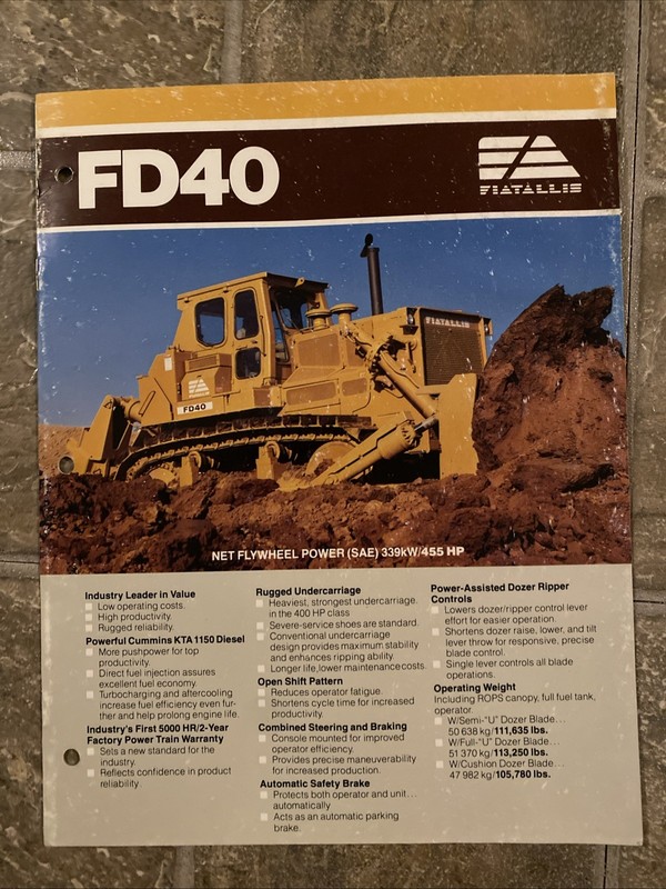 Fiat Allis FD 40 Brochure