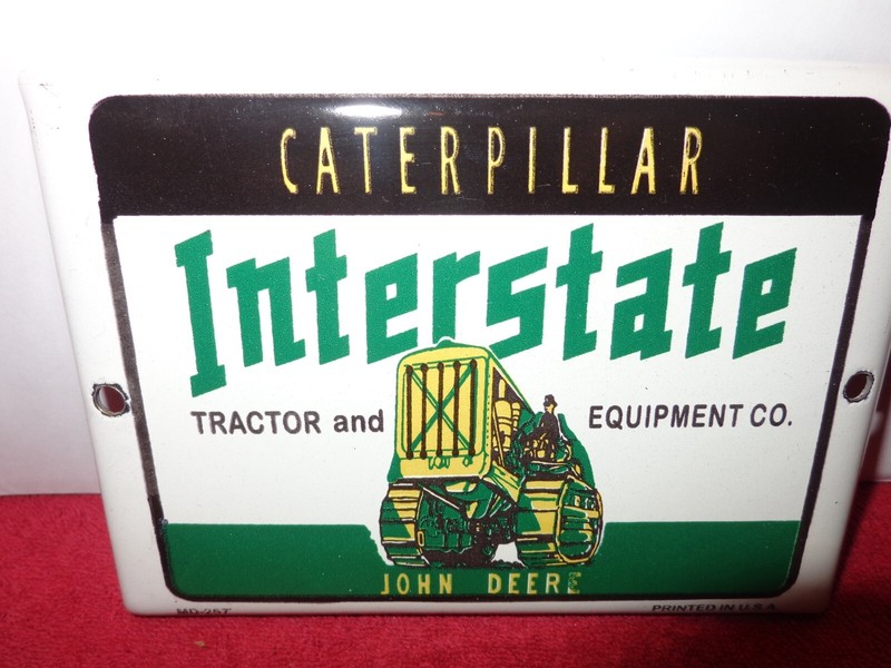 7 x 5 in CATERPILLAR TRACTOR SIGN HEAVY METAL PORCELAIN UNIQUE GRAPHICS # Z -35