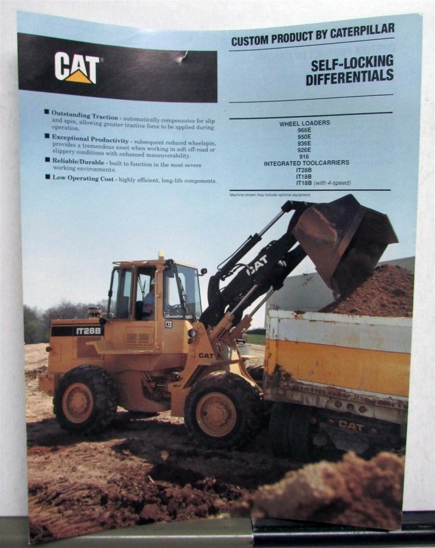 1980s Caterpillar Self Locking Differentials Construction Sales Data Sheet
