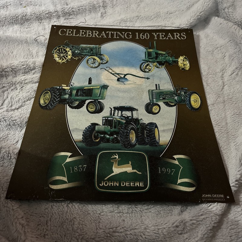 John Deere Tractors Tin 16″ × 13″ Metal Sign Celebrating 160 Years 1837-1997