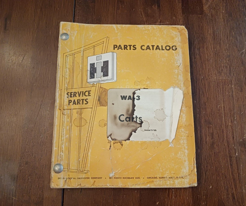 VINTAGE 1968 INTERNATIONAL HARVESTER PARTS CATALOG CARTS CARRIERS FARM ELEVATOR