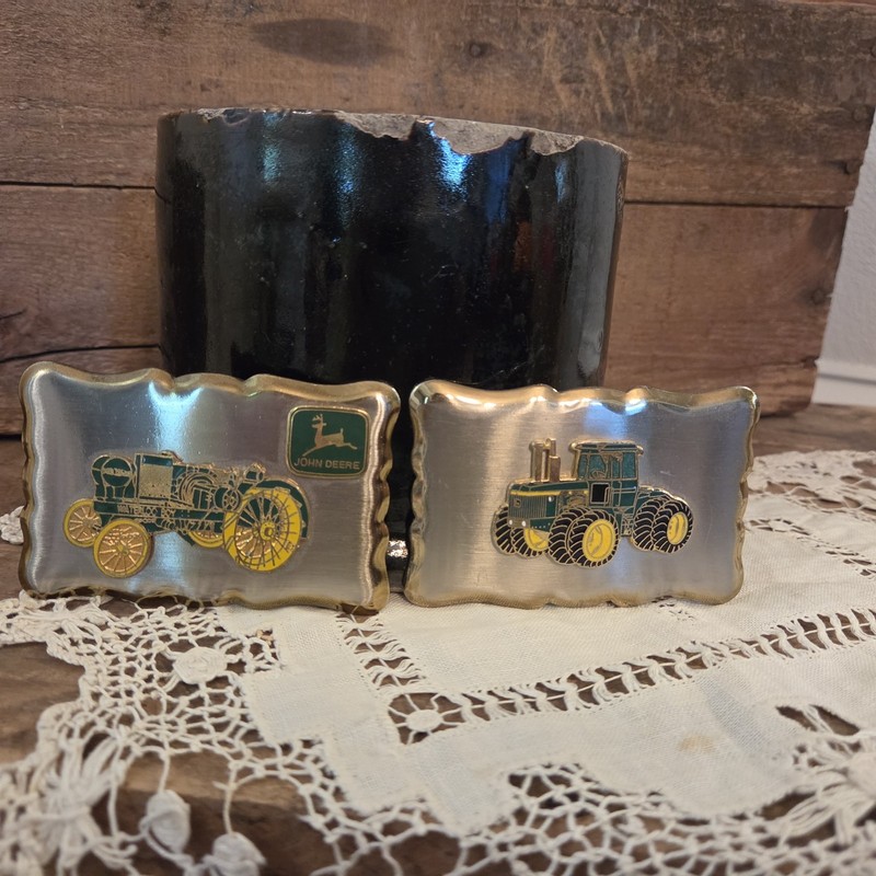 Lot of 2 John Deere Belt Buckles Perfect Condition. Price For Both!