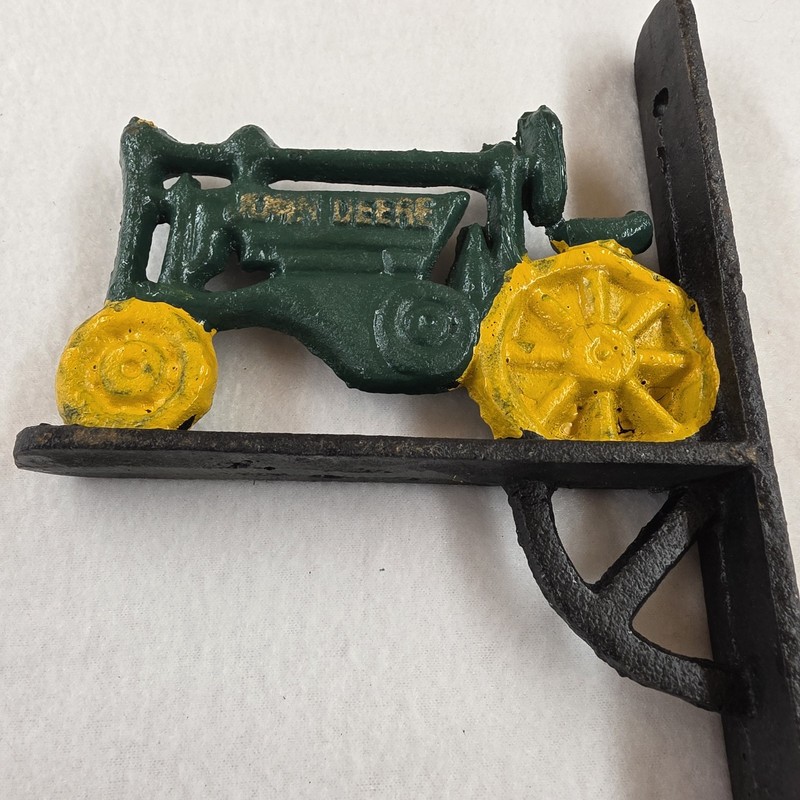 Vtg John Deere Cast Iron Dinner Bell Wall Mounting Bracket Only Green Tractor gallery