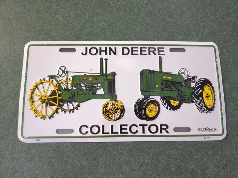 John Deere Collector License Plate Licensed Product 2263 Metal NOS