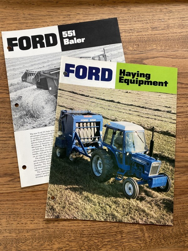 Lot of 2 Vintage Ford Haying Equipment Brochures 551 Baler Dealer Advertising