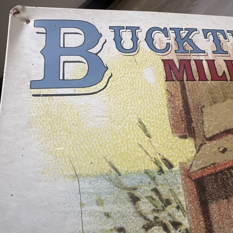 Pig Hog Feed Sign Run Metal Tin Buckthorn Mills Feed 23.75 X 14.75 gallery