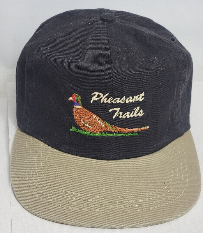 Vintage Pheasant Trail Embroidered Snap Back Trucker Hunter Cap Logo USA Made