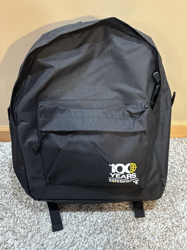2025 CAT Caterpillar 100 Years Anniversary Commemorative Black Backpack – New