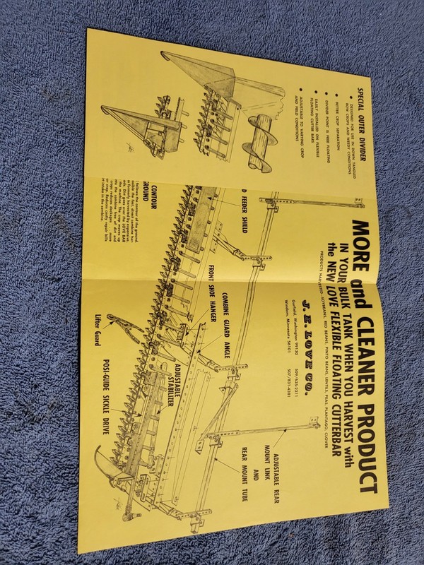 JE LOVE Vintage 1969 Brochure Flexible Floating Cutter Bar Harvesting Equipment gallery