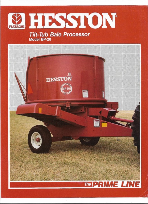 OEM Fiat Agri Hesston BP20 Tilt-Tub Bale Processor Sales Brochure # 700704233N